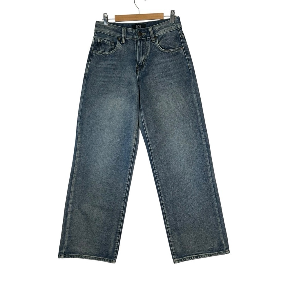 RISE SUPPLY CO Blue Denim High Waist Wide Leg Jeans Juniors Sz 1